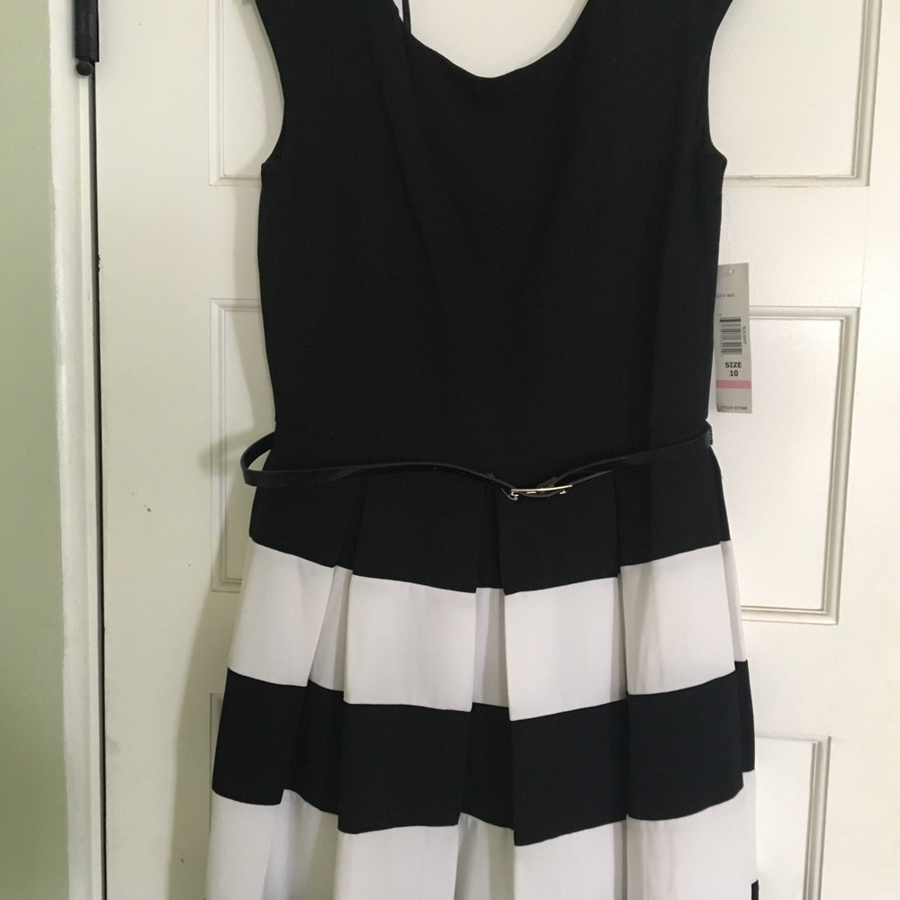 Black and white stripe dress